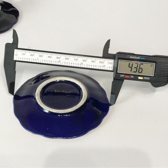 Reichenbach Geschenke Three Tea Cup Plate Set Echt Kobalt Gold Filigree Mocha - Picture 15 of 15